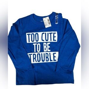 Blue Kids Shirt - Too Cute to Be Trouble